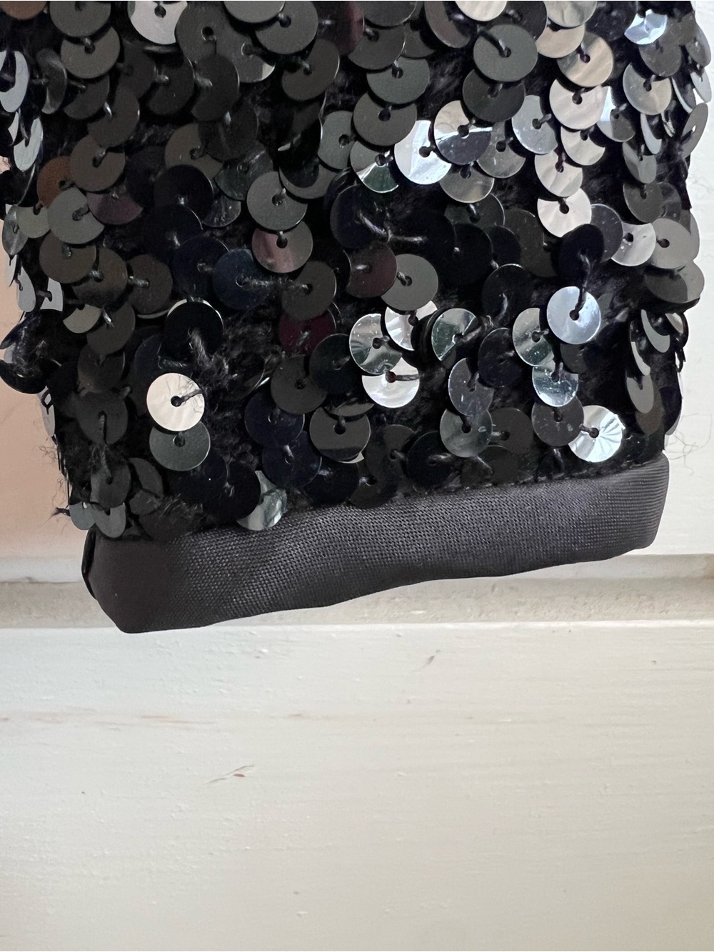 ANTHONY SAKS Black Sequin Cropped Evening Bolero Jacket Party - Picture 7 of 7